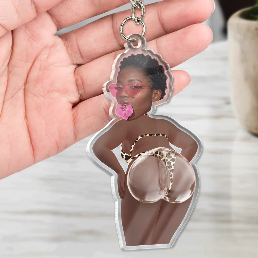Custom Photo Hope Your Day Is Nice - Personalized Squishy Acrylic Keychain