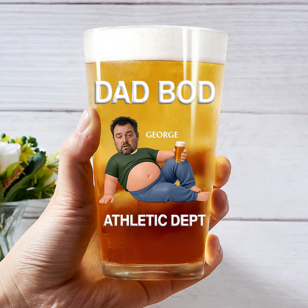 Custom Photo It's Not A Dad Bod Father Figure - Personalized Beer Glass
