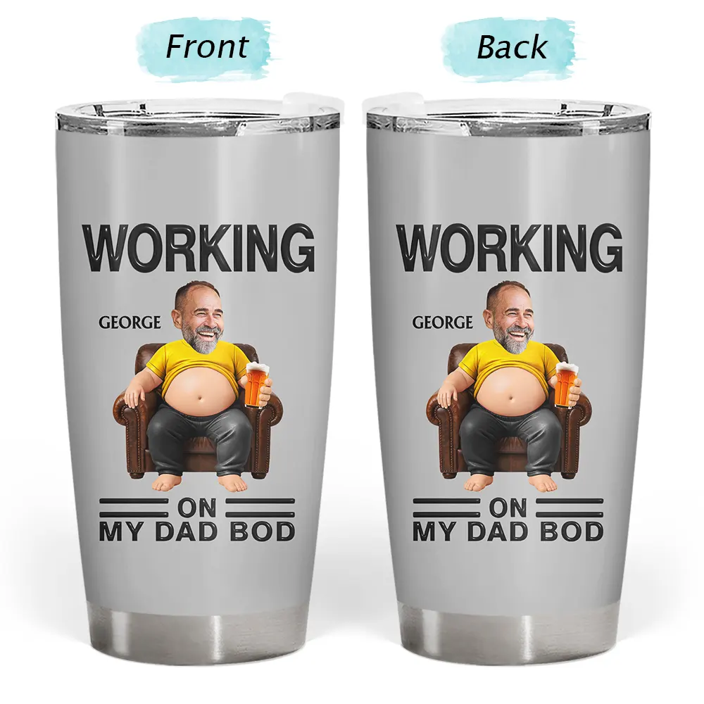 Custom Photo It's Not A Dad Bod Father Figure - Personalized Tumbler