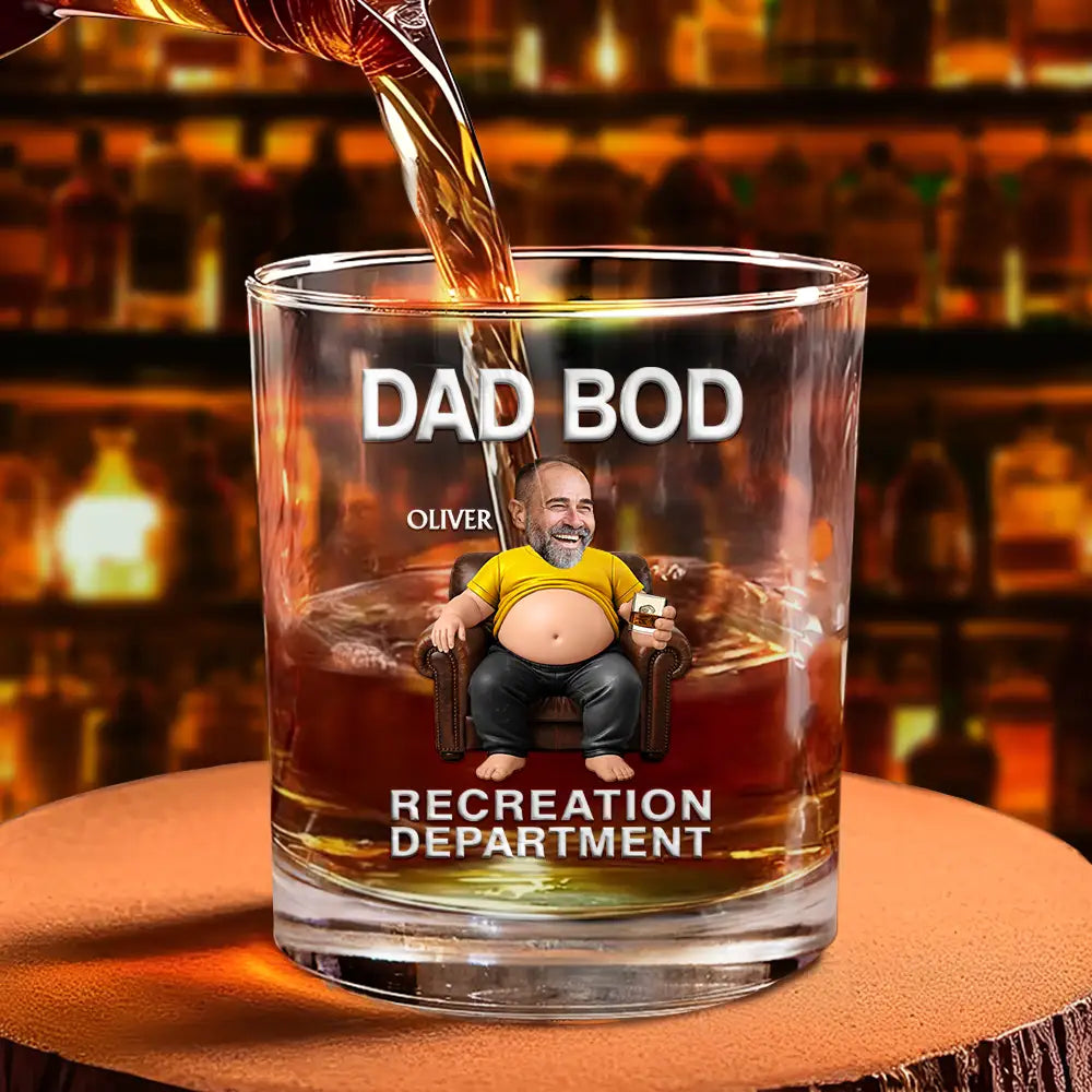 Custom Photo It's Not A Dad Bod Father Figure - Personalized Whiskey Glass