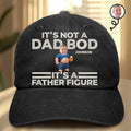 Custom Photo It's Not A Dad Bod Father Figure Faux Embroidery Effect - Personalized Vintage Washed Denim Cap