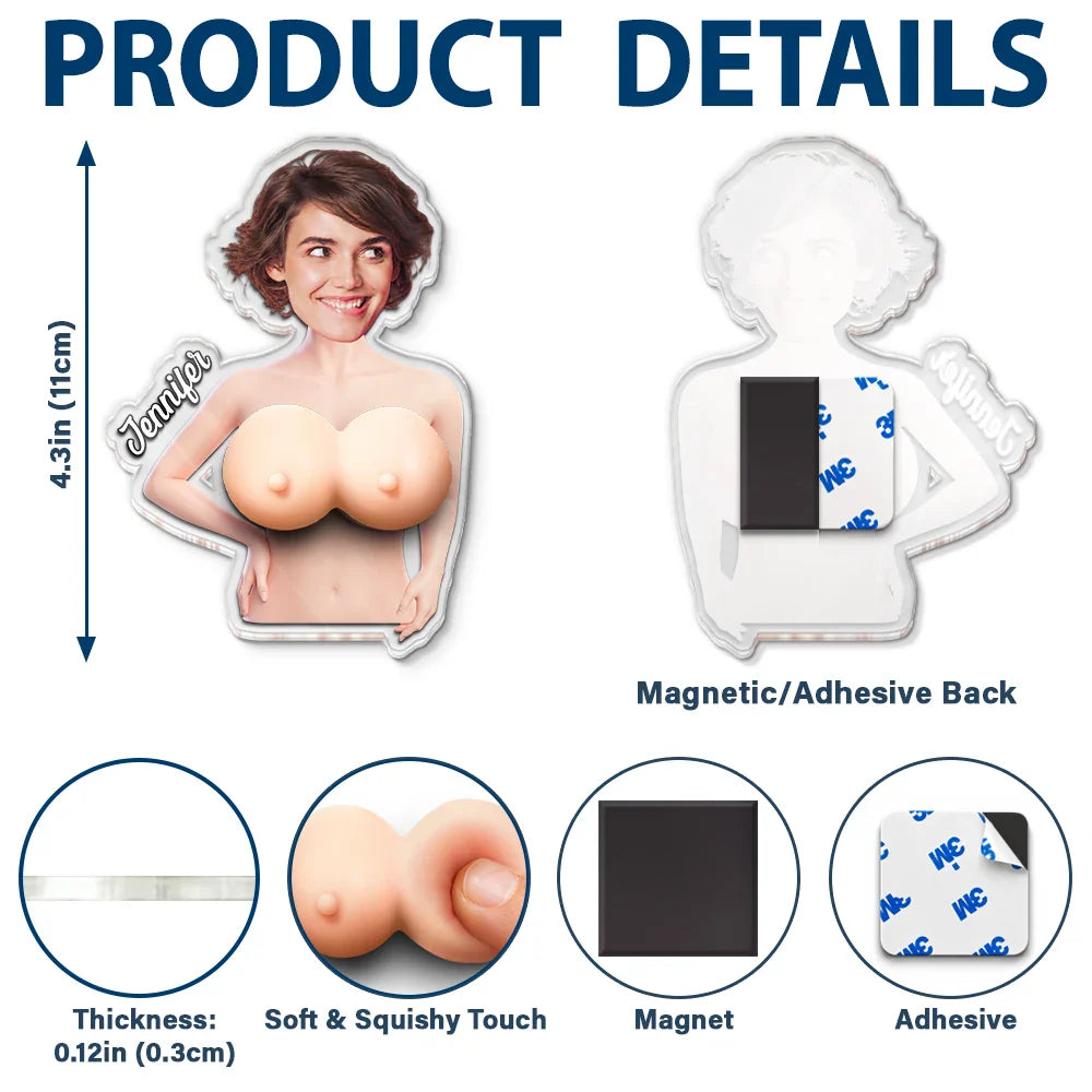 Custom Photo Just One More Poke - Personalized Squishy Acrylic Fridge Magnet