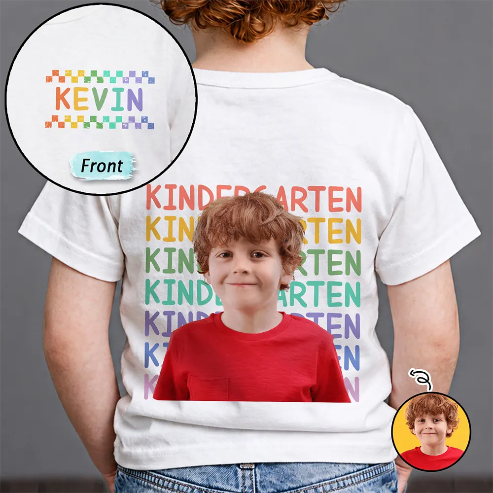 Custom Photo Kid Portrait Kindergarten Preschool - Personalized T Shirt