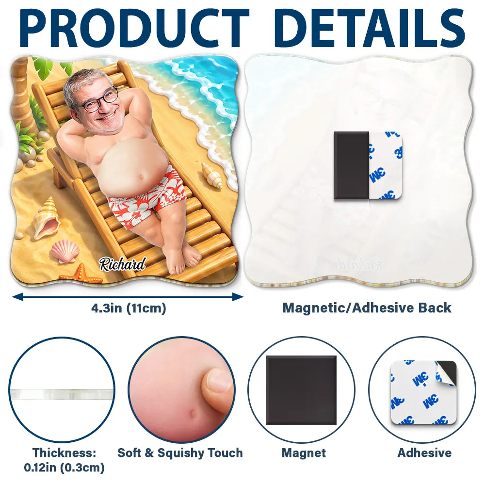 Custom Photo Life Is Better At The Beach - Personalized Squishy Acrylic Fridge Magnet