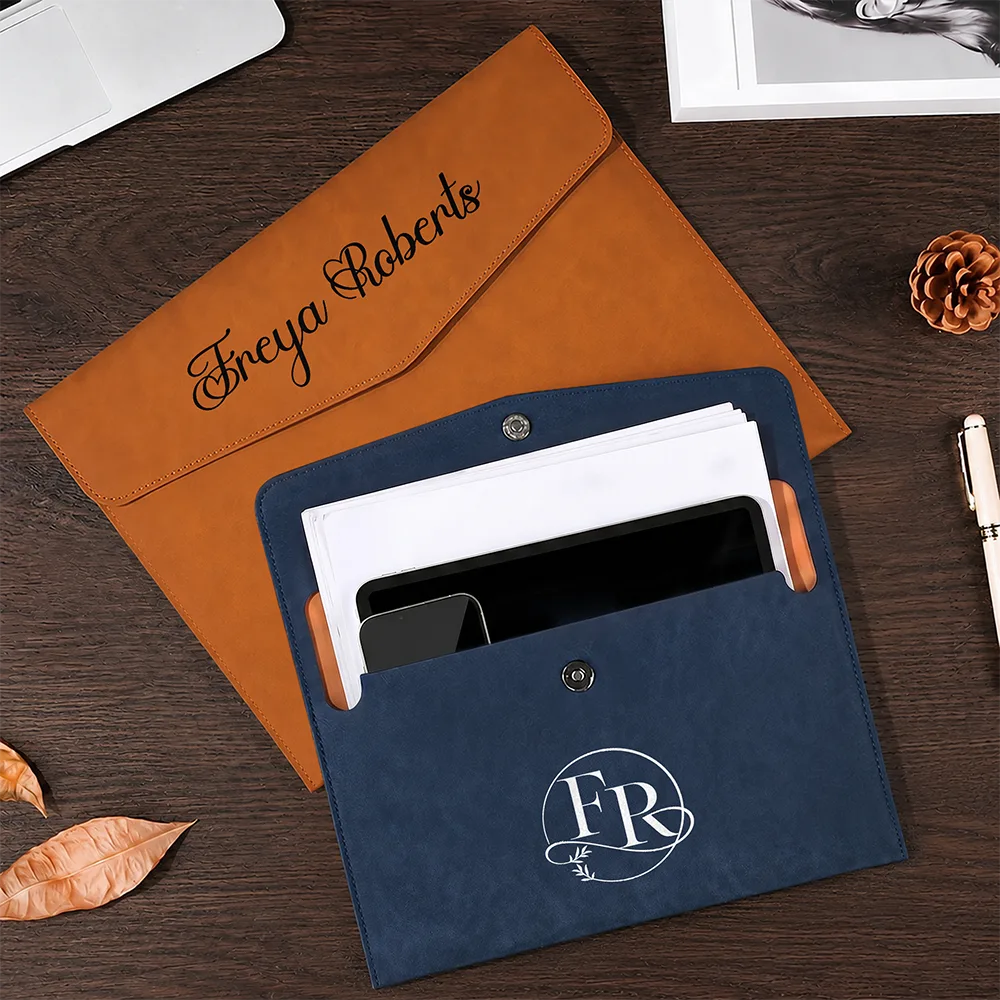 Custom Photo Logo & Name Business Gift - Personalized Leather Sleeve
