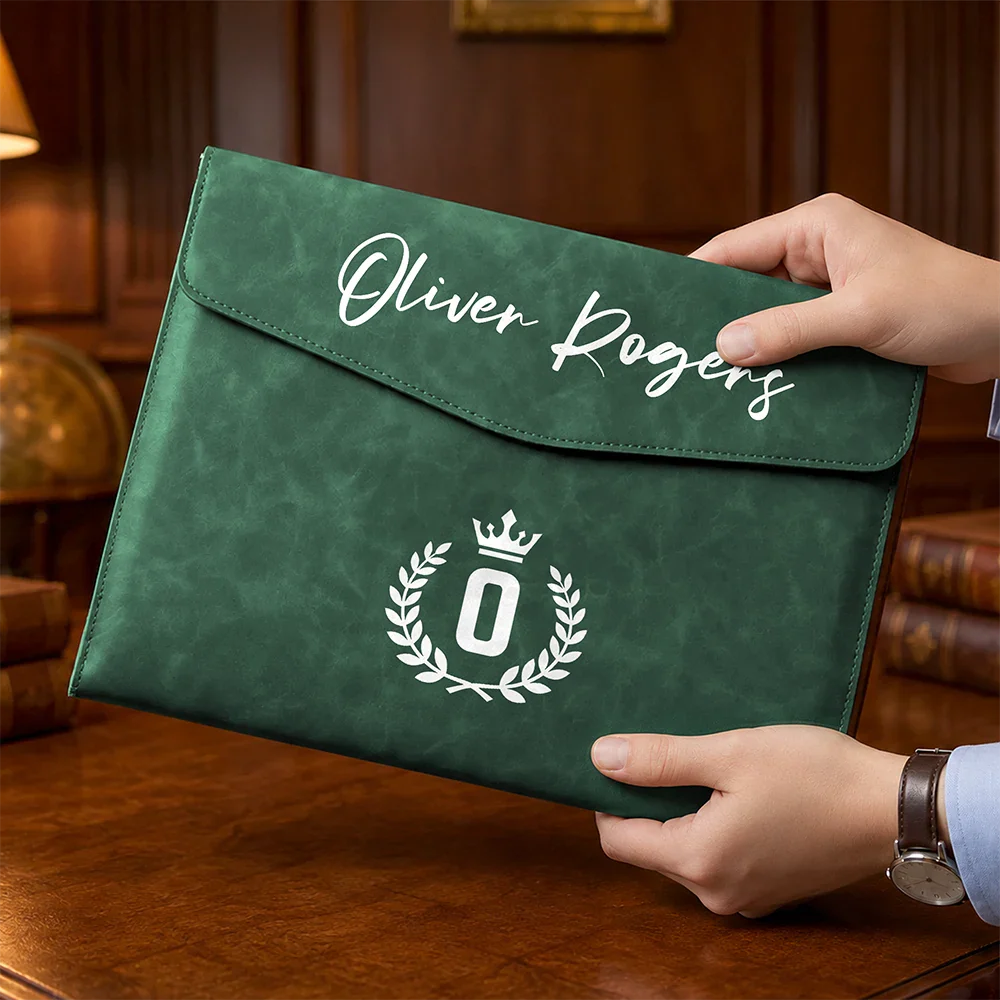 Custom Photo Logo & Name Business Gift - Personalized Leather Sleeve