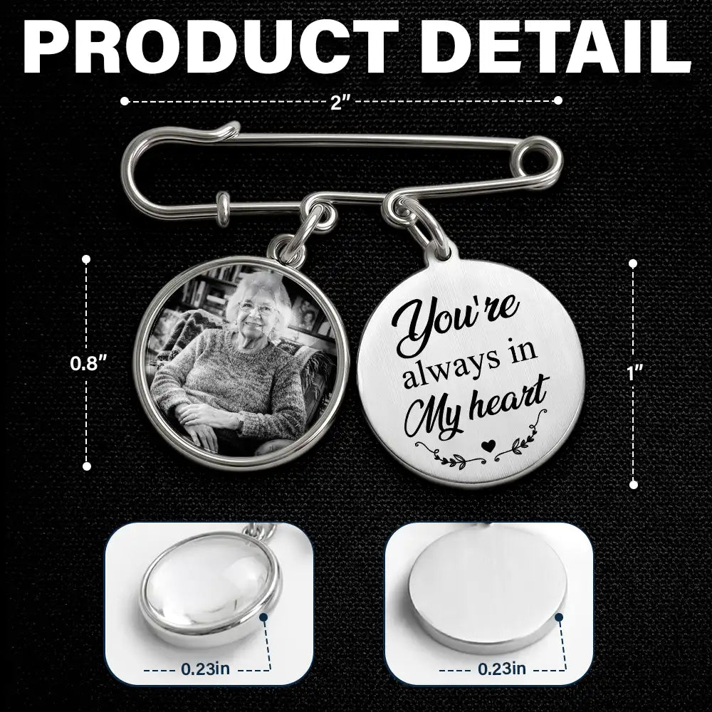 Custom Photo Memorial Family Walk With Me Today - Personalized Lapel Pin