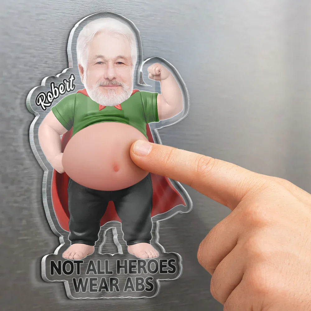 Custom Photo My Hero Dad Bod - Personalized Squishy Acrylic Fridge Magnet