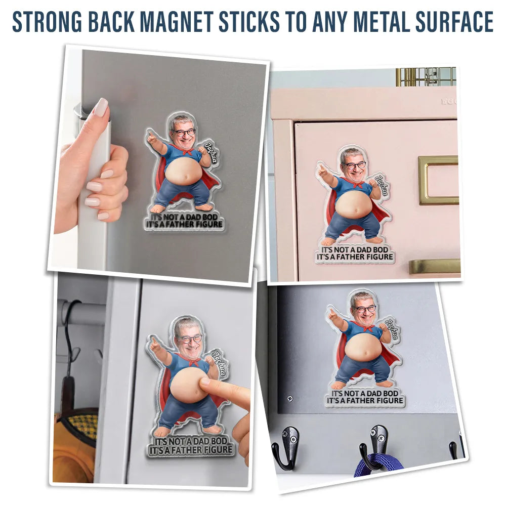 Custom Photo My Hero Dad Bod - Personalized Squishy Acrylic Fridge Magnet