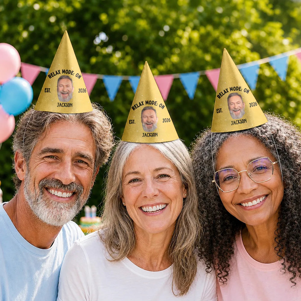 Custom Photo Officially Retired Funny Face - Personalized Party Hats