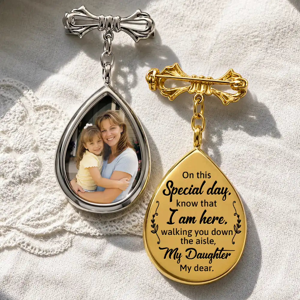 Custom Photo On This Special Day Know That I Am Here - Personalized Teardrop Pin