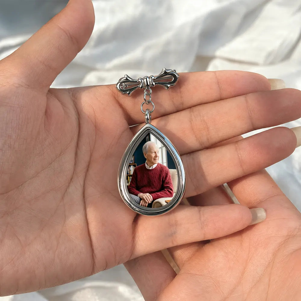 Custom Photo On This Special Day Know That I Am Here - Personalized Teardrop Pin