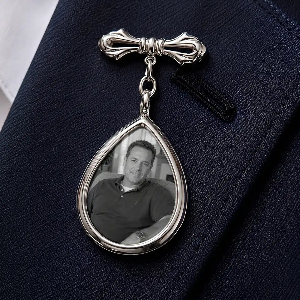 Custom Photo On This Special Day Know That I Am Here - Personalized Teardrop Pin