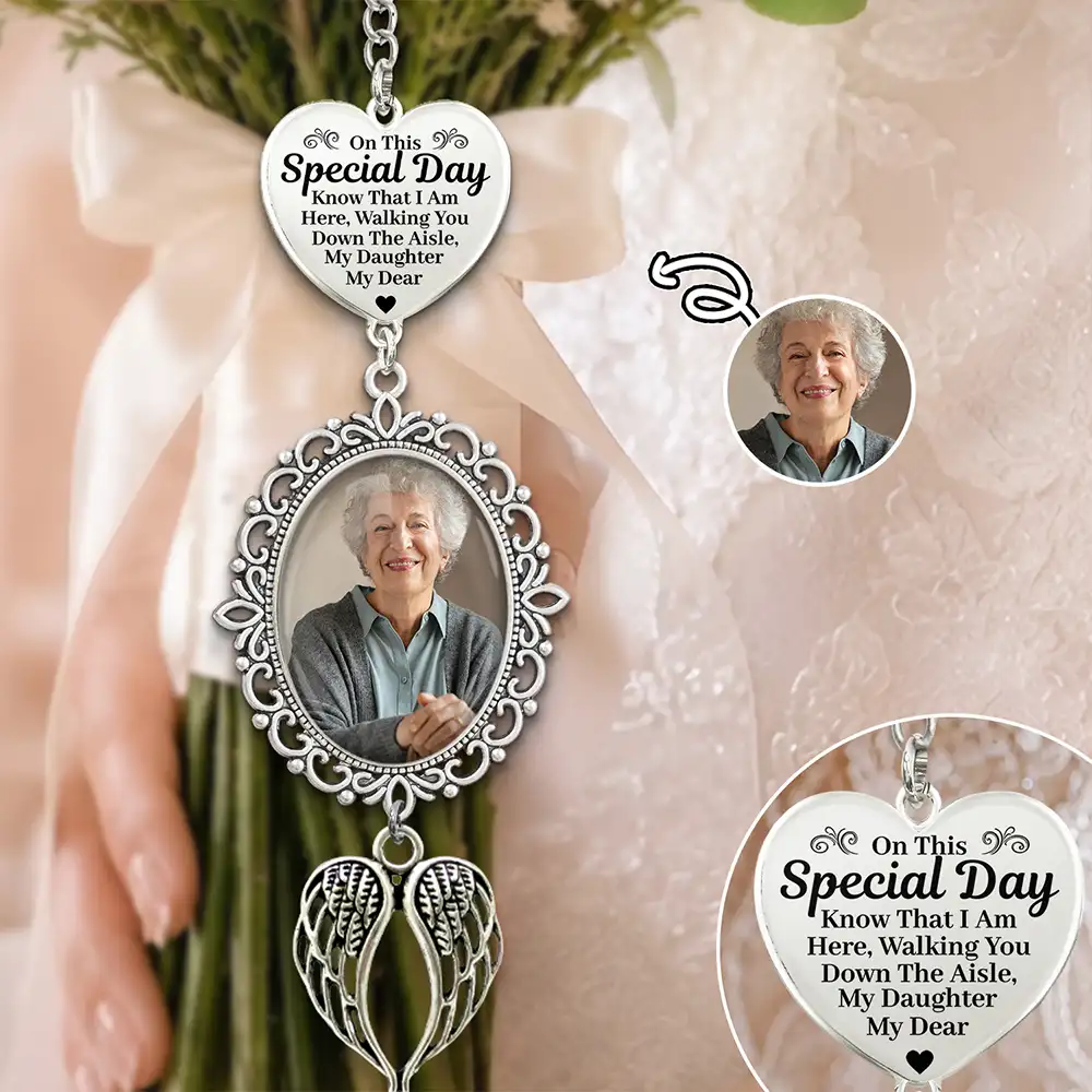 Custom Photo On This Special Day Know That I Am Here - Personalized Wedding Charm