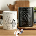 Custom Photo Outline Sketch Mom Dad Baby Family Portrait Line Art - Personalized Mug