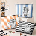 Custom Photo Pencil Sketch Art Besties Dog Cat - Personalized Cosmetic Bag