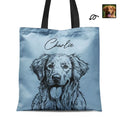 Custom Photo Pencil Sketch Besties Pet Funny Portrait - Personalized Tote Bag
