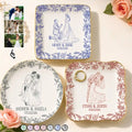 Custom Photo Pencil Sketch Couple Wedding Anniversary - Personalized Ring Dish