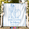 Custom Photo Pencil Sketch Couples Wedding Engaged Bachelor Party - Personalized Backdrop