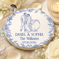 Custom Photo Pencil Sketch Couples Wedding Engaged Bachelor Party - Personalized Ceramic Coaster
