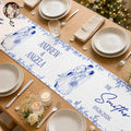 Custom Photo Pencil Sketch Couples Wedding Engaged Bachelor Party - Personalized Table Runner
