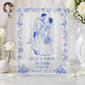 Custom Photo Pencil Sketch Couples Wedding Engaged Bachelor Party - Personalized Vertical Rectangle Acrylic Plaque