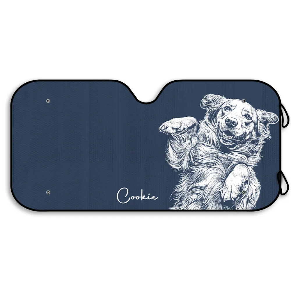 Custom Photo Pencil Sketch Dog Cat Funny Portrait - Personalized Auto Sunshade