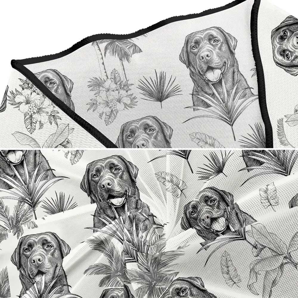 Custom Photo Ink Drawing Toile De Jouy With Tropical Pattern - Personalized Short Sarong Swimwear Cover Ups