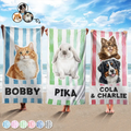 Custom Photo Realistic Watercolor Art Pet Portrait Pet Mom - Personalized Beach Towel