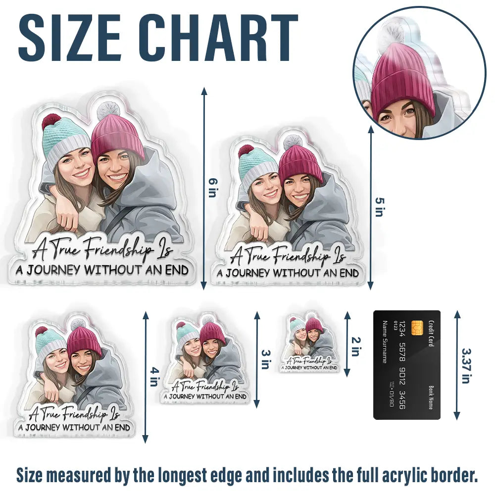 Custom Photo Semi Realistic Portrait Besties Forever - Personalized Acrylic Magnet