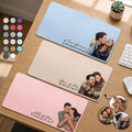 Custom Photo Semi Realistic Portrait You & Me We Got This - Personalized Leather Desk Mat