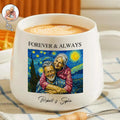 Custom Photo Starry Night Forever & Always Couple Anniversary - Personalized Tapered Mug