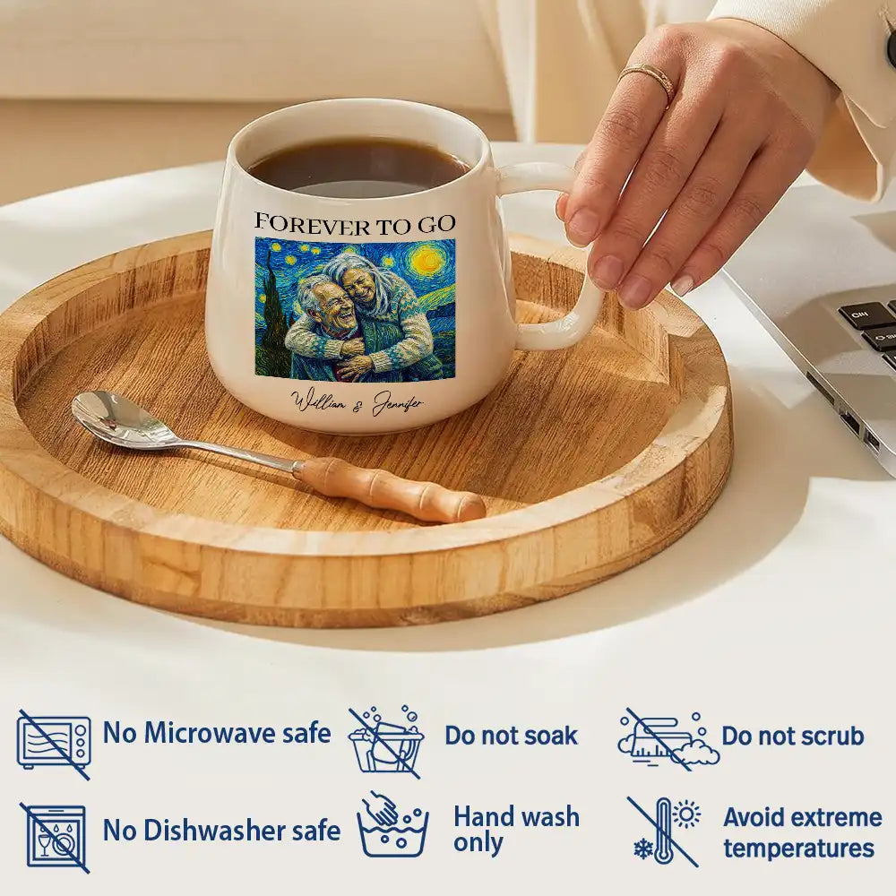 Custom Photo Starry Night Forever & Always Couple Anniversary - Personalized Tapered Mug