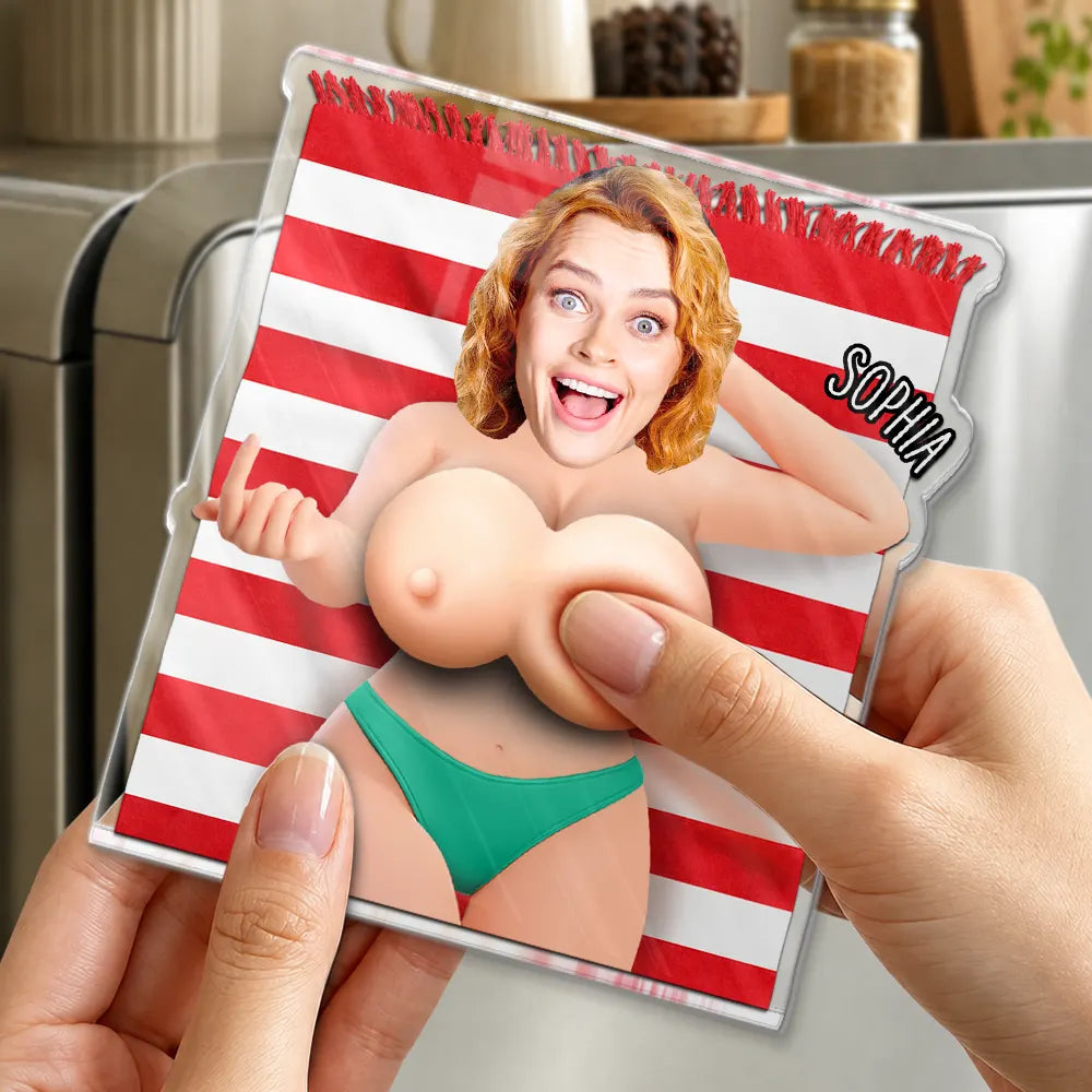 Custom Photo Stars, Stripes & Come On Baby - Personalized Squishy Acrylic Fridge Magnet