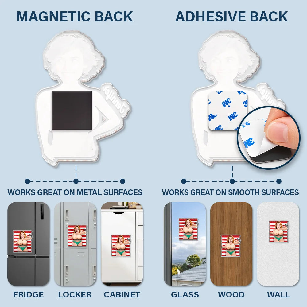Custom Photo Stars, Stripes & Come On Baby - Personalized Squishy Acrylic Fridge Magnet