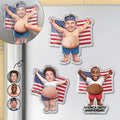 Custom Photo Stars, Stripes & Poke That Belly - Personalized Squishy Acrylic Fridge Magnet