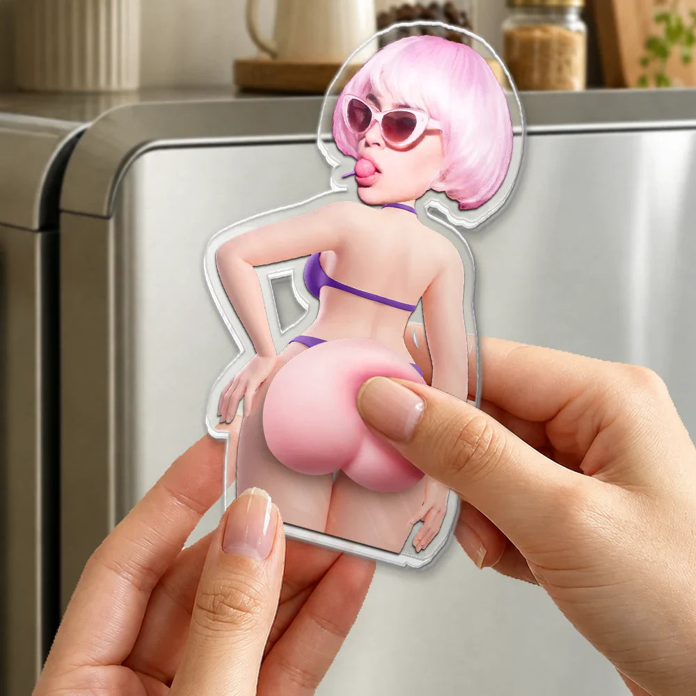 Custom Photo Summer Calling Booty - Personalized Squishy Acrylic Fridge Magnet