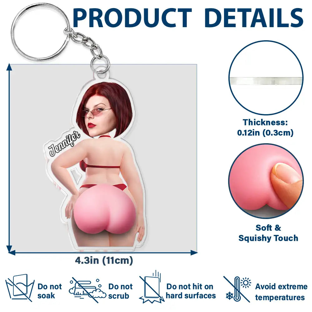 Custom Photo Summer Calling Booty - Personalized Squishy Acrylic Keychain