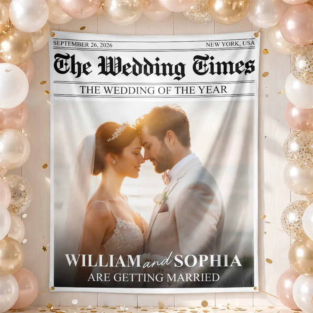 Custom Photo The Wedding Times - Personalized Backdrop