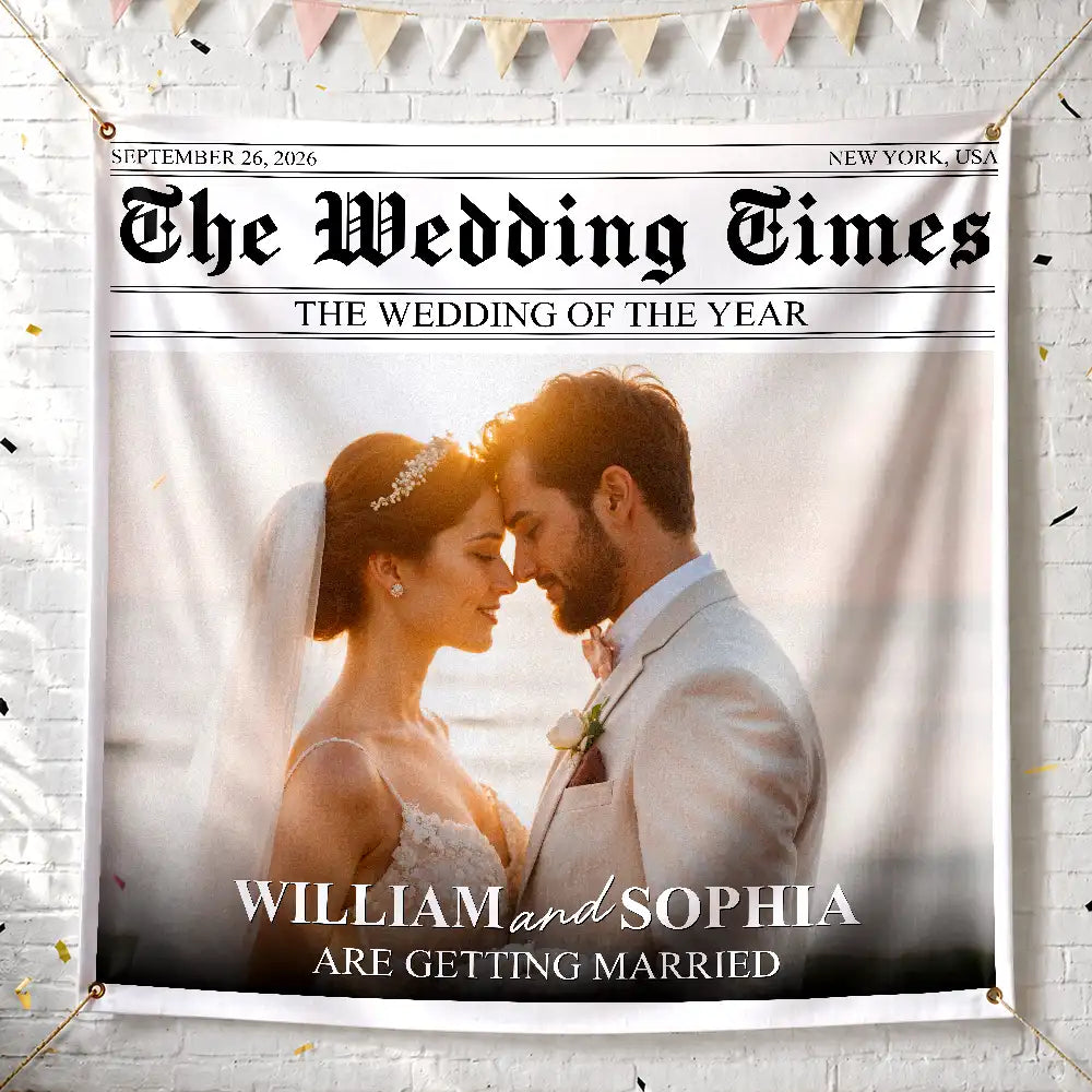 Custom Photo The Wedding Times - Personalized Backdrop