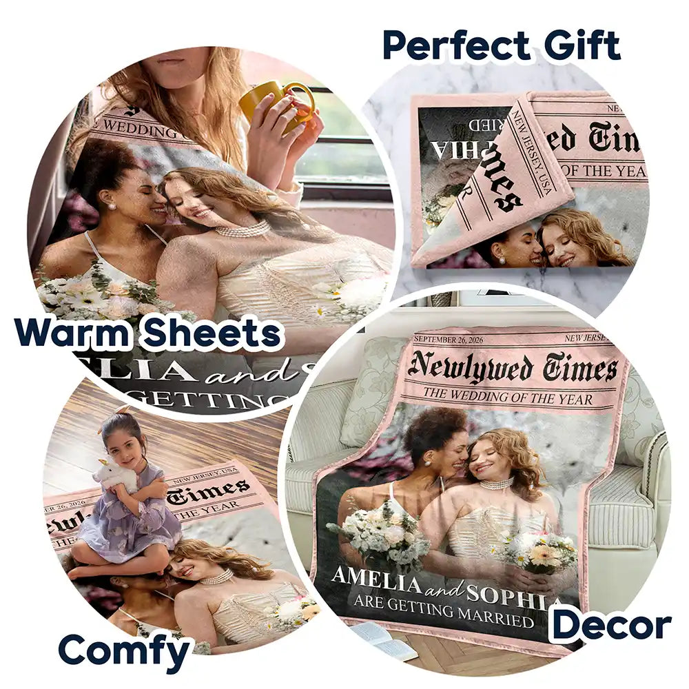 Custom Photo The Wedding Times - Personalized Fleece Blanket, Sherpa Blanket