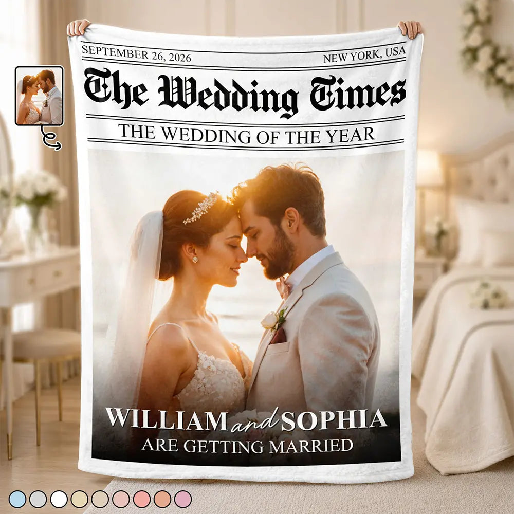 Custom Photo The Wedding Times - Personalized Fleece Blanket, Sherpa Blanket