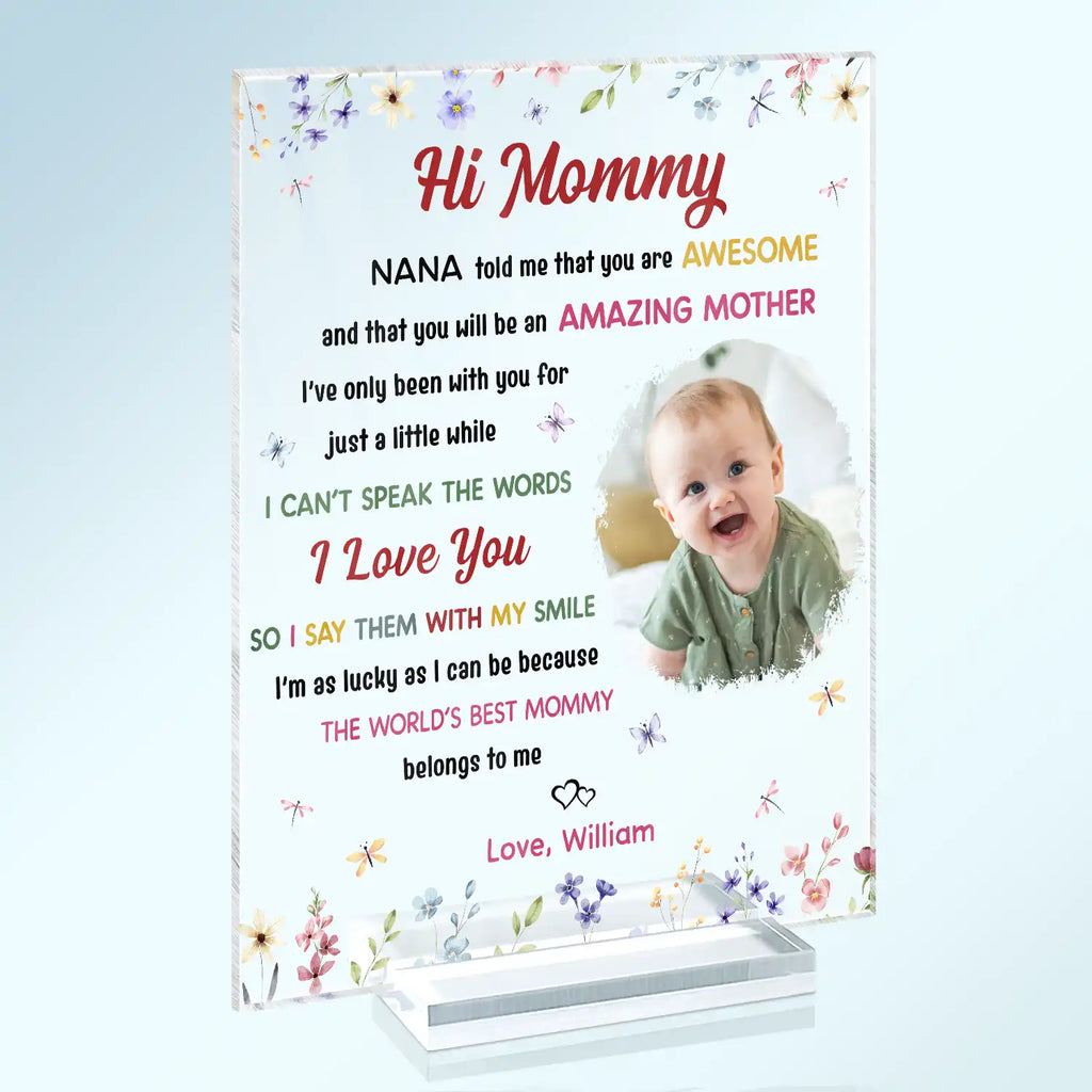 Custom Photo The World's Best Mommy Belongs To Me - Personalized Vertical Rectangle Acrylic Plaque