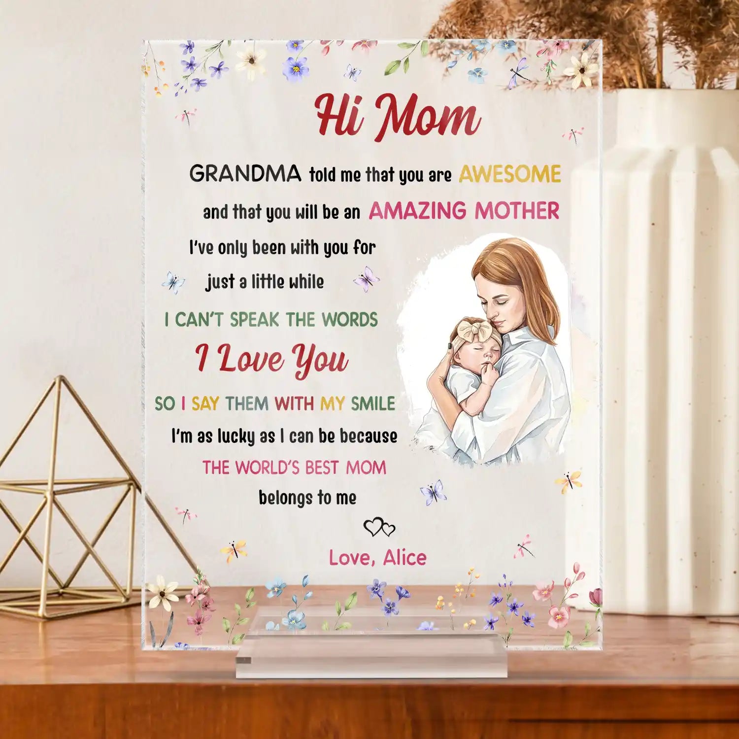 Custom Photo The World's Best Mommy Belongs To Me - Personalized Vertical Rectangle Acrylic Plaque
