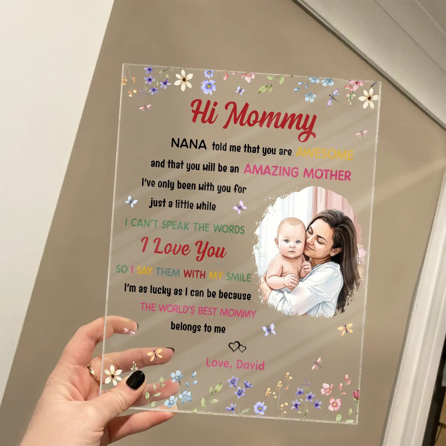 Custom Photo The World's Best Mommy Belongs To Me - Personalized Vertical Rectangle Acrylic Plaque