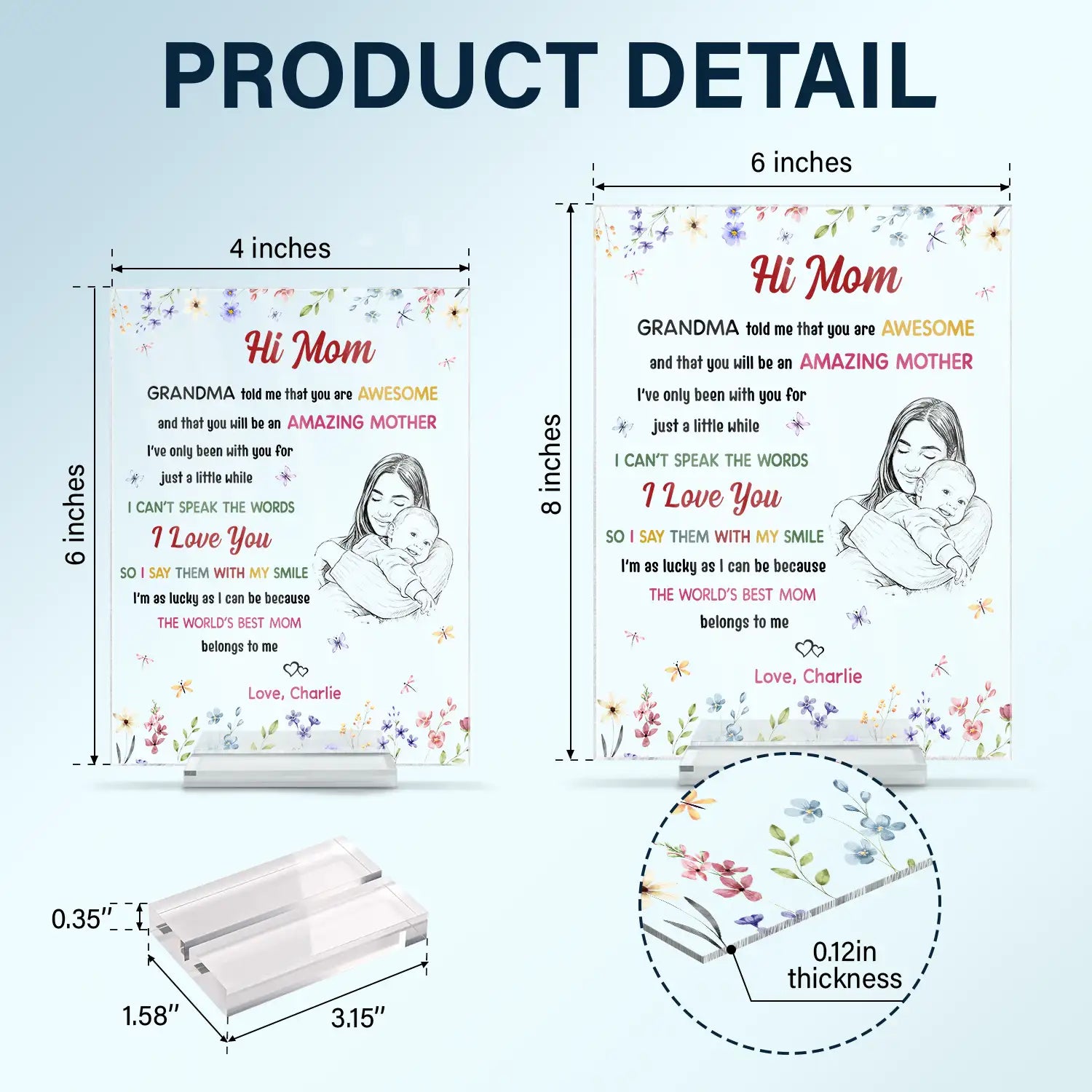 Custom Photo The World's Best Mommy Belongs To Me - Personalized Vertical Rectangle Acrylic Plaque