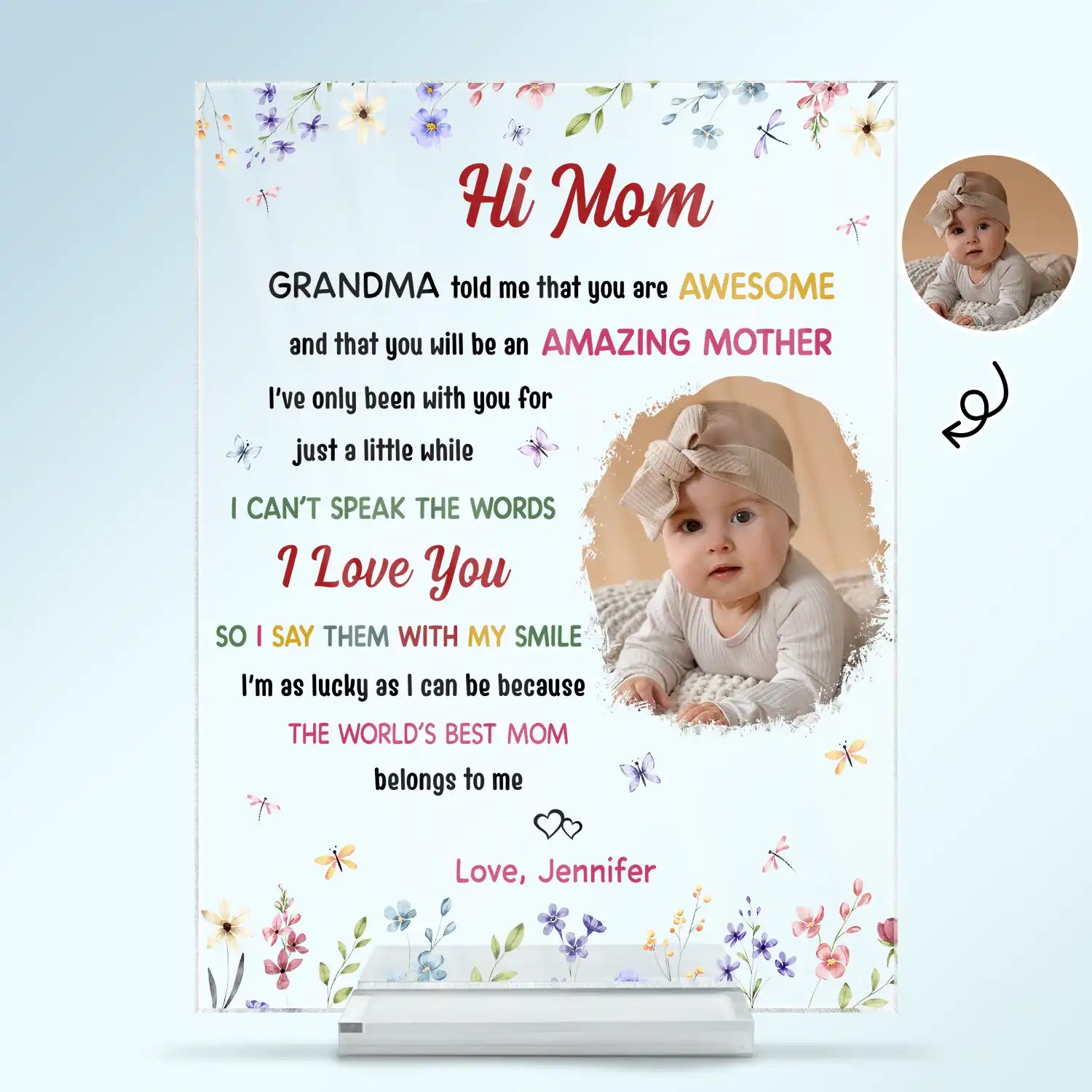 Custom Photo The World's Best Mommy Belongs To Me - Personalized Vertical Rectangle Acrylic Plaque