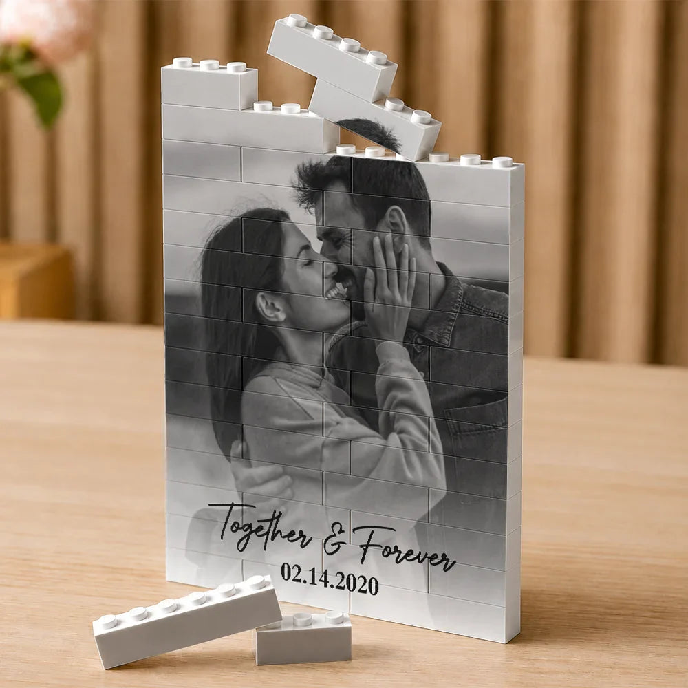 Custom Photo Together & Forever Couple - Personalized Building Brick Blocks