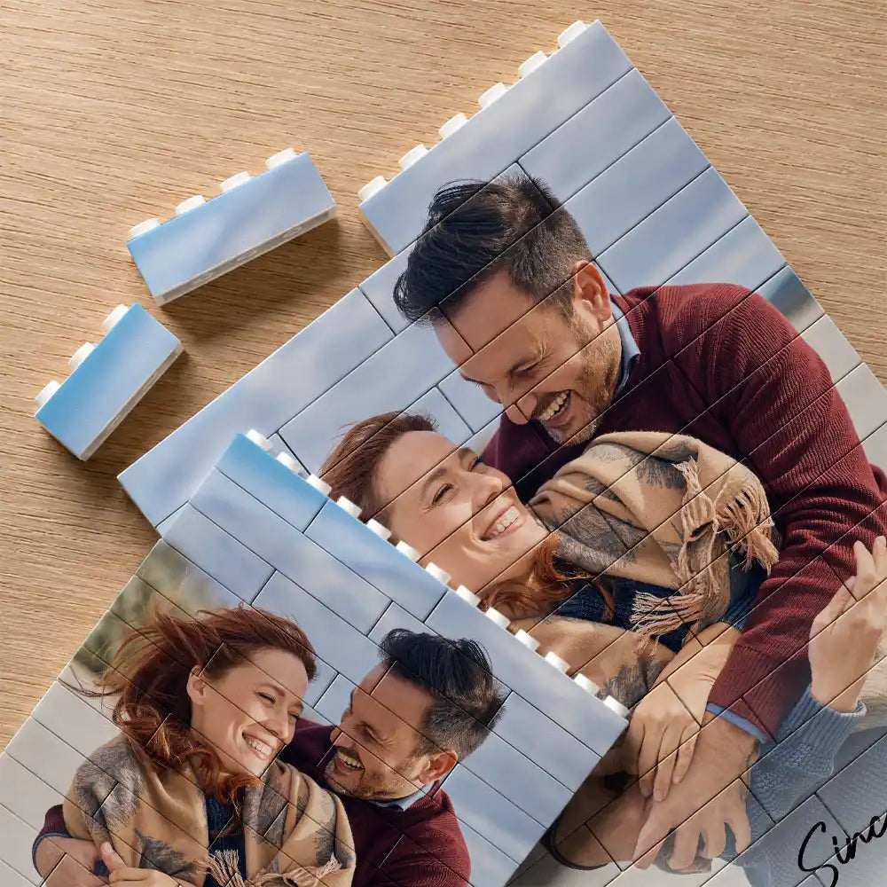 Custom Photo Together & Forever Couple - Personalized Building Brick Blocks