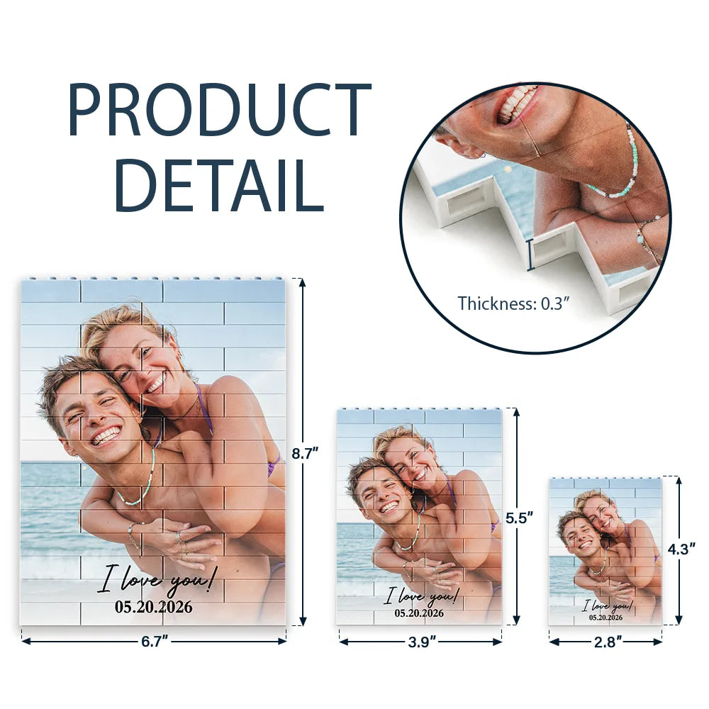 Custom Photo Together & Forever Couple - Personalized Building Brick Blocks